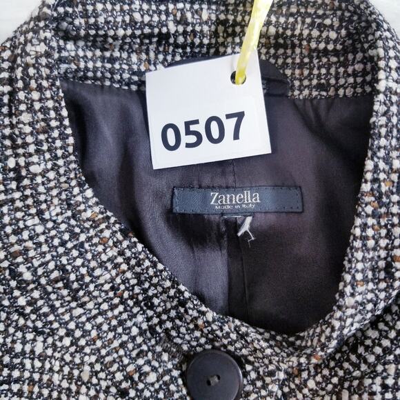 Zanella High Neck Blazer Made in Italy Flap Front Pockets Button Front Lined - Picture 10 of 10